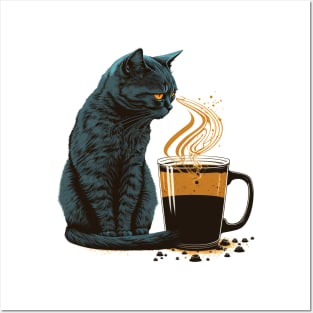 Coffee Cat Posters and Art